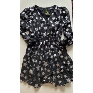 Sam Edelman Nwt Size 6 Black And Silver Star Party Cocktail Dress